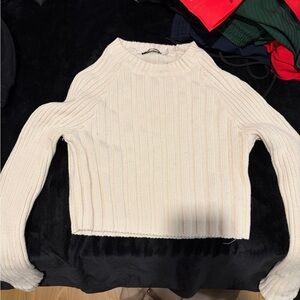 BDG Women's Cream Ribbed Sweater